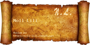 Noll Lili névjegykártya